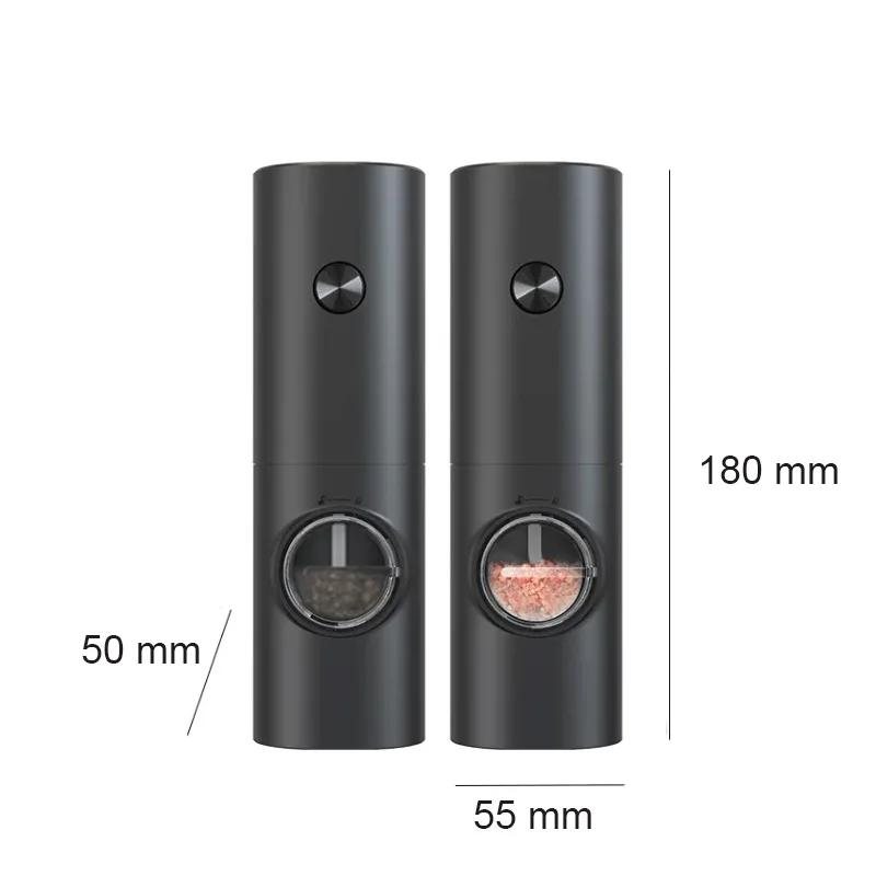 Electric Automatic Salt and Pepper Grinder Set with Led Light Grinder Set Spice Mill Adjustable Spices Grinder Kitchen Tools images - 6