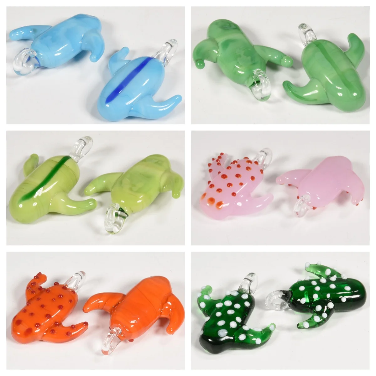 

3/5pcs 3D Cute Lampwork Glass Cactus Charms Pendant Plant Ornaments DIY Women's Fashion Jewelry Necklace Making Accessories