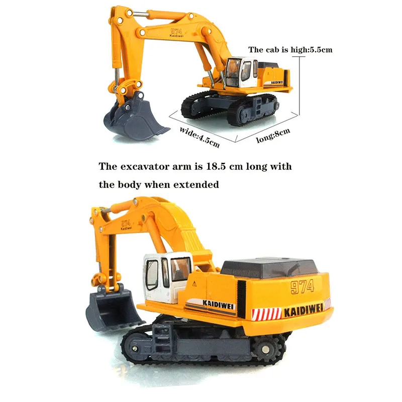 1:87 Alloy Excavator/Excavator Engineering Vehicle Alloy Car Toy Boys Toys Children\'s Gifts