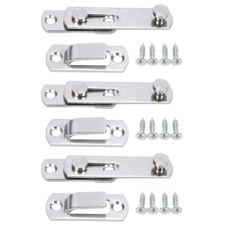 

BAAY 3X Hasp Latch METAL Hasp Latch Lock Sliding Door Lock For Window Cabinet Fitting