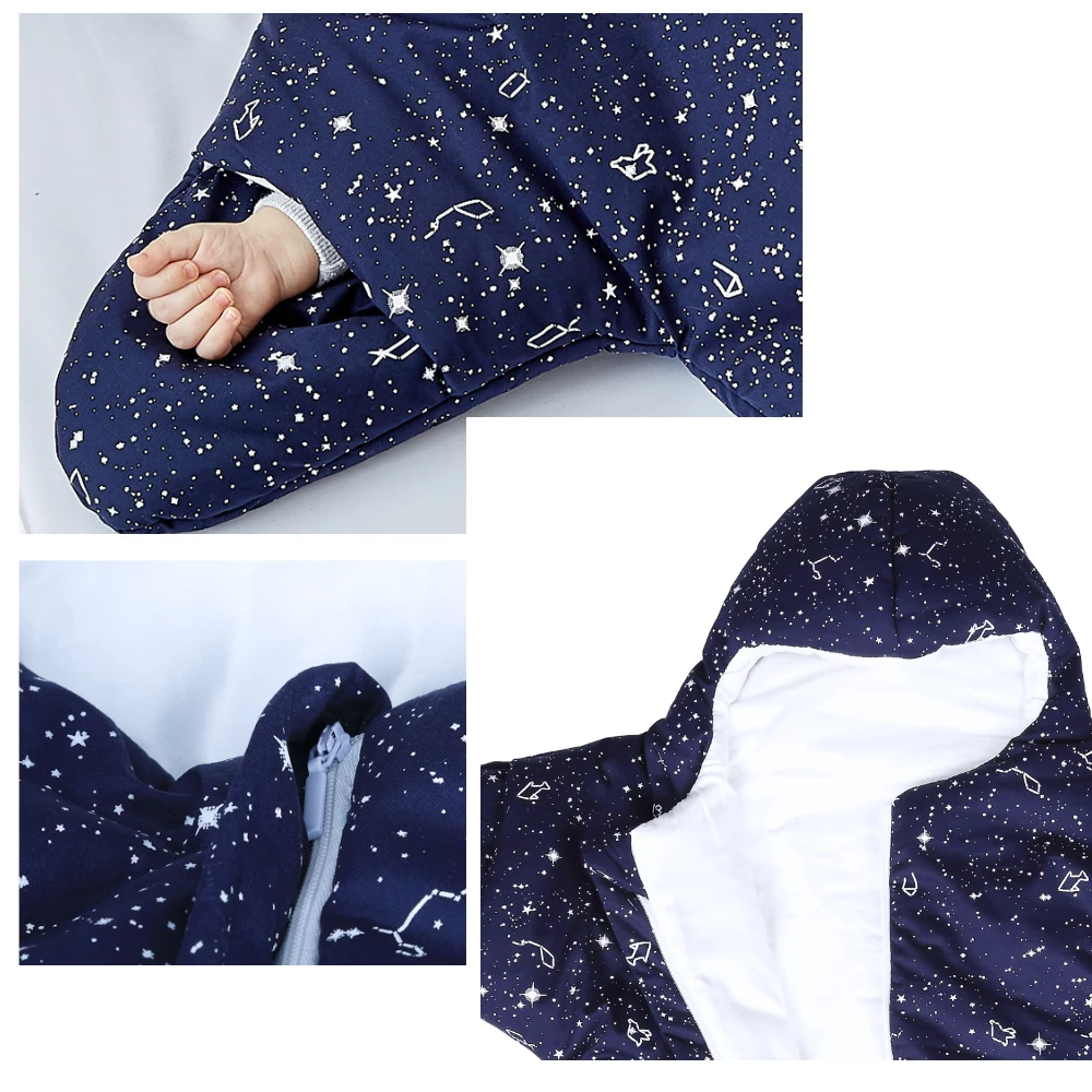 INSULAR Baby Starfish Sleeping Bags Infant Warm Sleep Sacks Kids Cotton Swaddle Blanket Separated Sleeves Legs Winter 0-8 Months