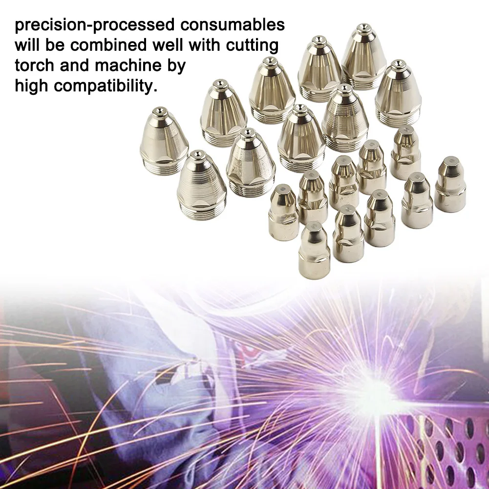 20x P-80 Plasma Cutting Torch Consumable Cutting 60A & 80A Tip Electrode Nozzle 100A P-80 CNC Plasma Torch Tip Electrode Nozzle