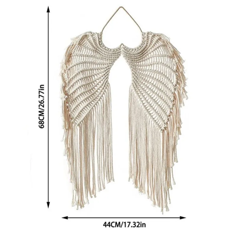 Woven wall tapestry, cotton rope weaving, wing handmade home decoration hanging wall