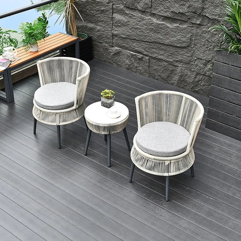 

Outdoor rattan chair courtyard garden outdoor table and chair combination villa B & B hotel model room waterproof and sunscreen