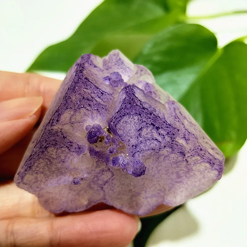 Natural Window Green Purple Frame Fluorite Mine Mark Specimen Meditative Spirit Energy Healing StonesFeng Shui Decoration