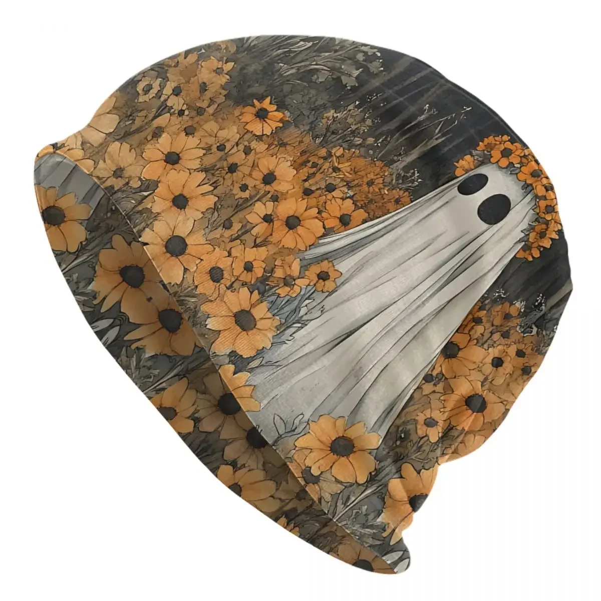 Sunflower Meadow Ghost Skullies Beanies Fashion Caps For Men Ski Caps Bonnet Hats