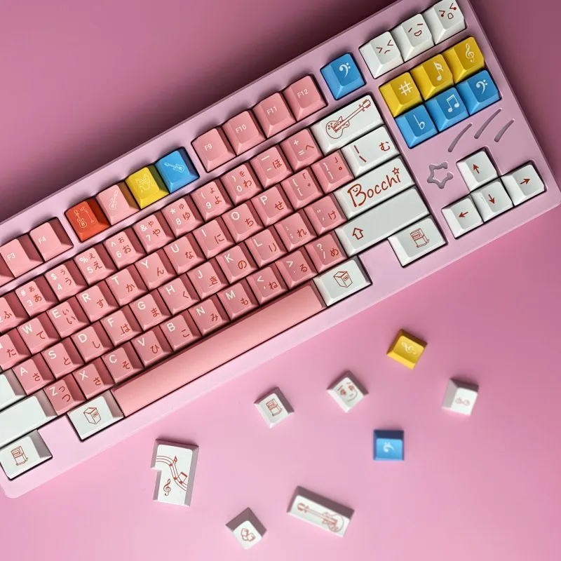 1 Set Bocchi The Rock Gotoh Hitori Keycap PBT Keycaps Dye Sublimation Anime Key Caps Cherry Profile For MX Keyboards 2.25U 2.75U