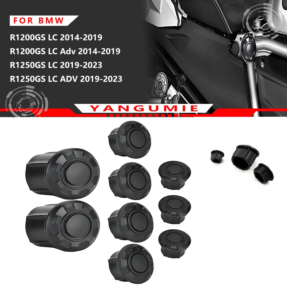 Dustproof Decorative Frame Hole Plug Cover Kit, Appearance Upgrade Frame Ornament Parts for BMW GS ADV Series 2013-2023
