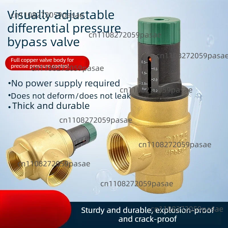 Heat Pump 25 Pressure Differential Bypass Valve Visual Adjustment All Copper Dial Balance Automatic Replenishment Valve