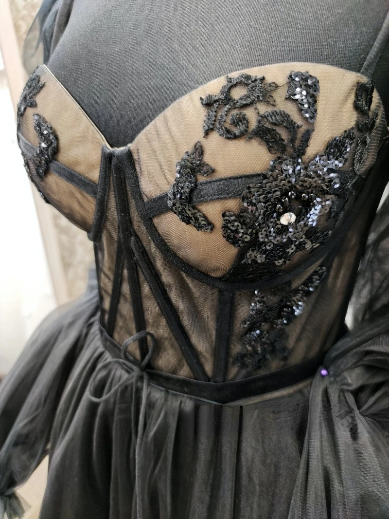 Vinho vermelho preto vestido para mulheres sexy puff manga moda a linha frente dividir festa de noite vestidos formais 2026