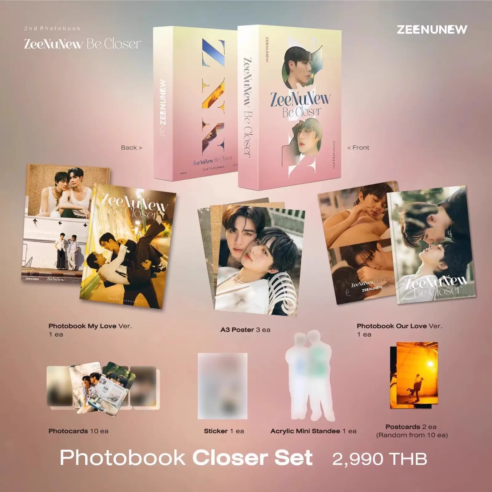 

В наличии Тайская звезда ZeeNunew Boxset для фотокниг 2-й Be Closer, официальный оригинал