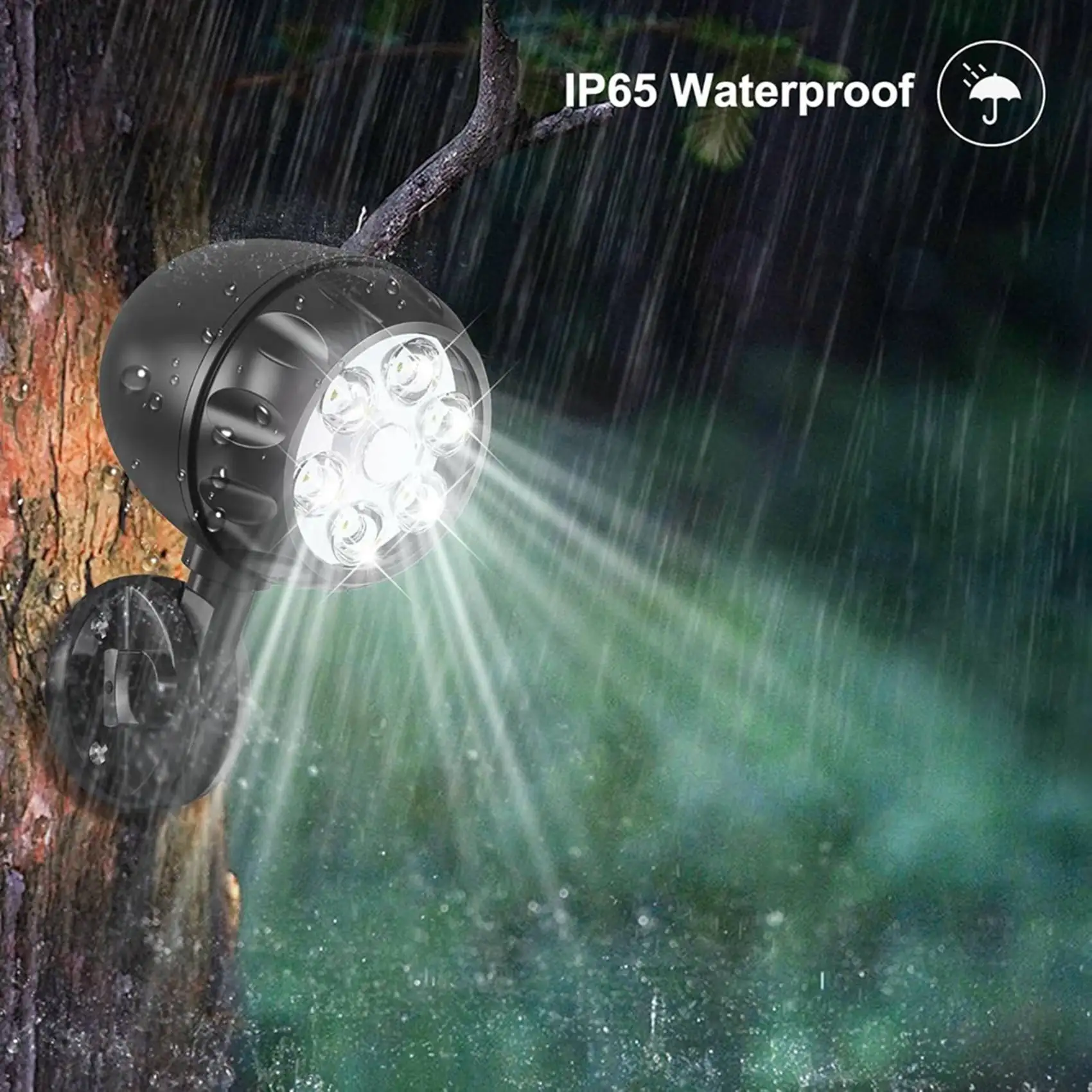 AT29-Battery Motion Sensor Light Outdoor Battery Operated Motion Lights Outdoor 6 Leds - 6000K Auto On Off 4Pack