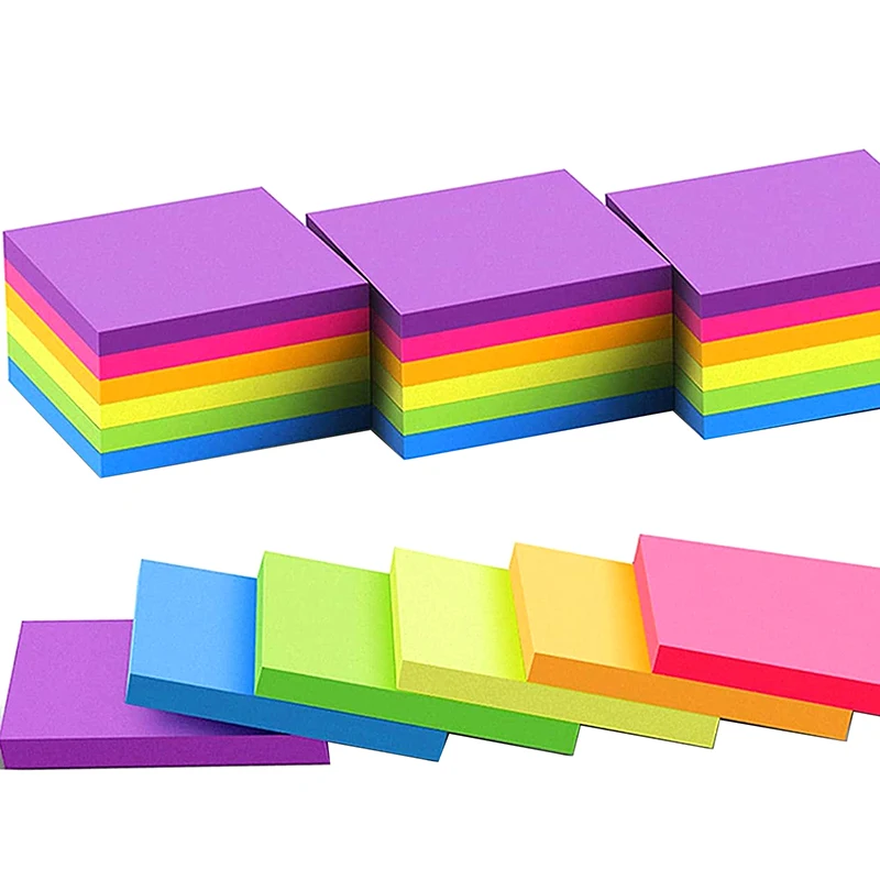 Kawaii Scratch Paper Sticky Notes, Artigos de papelaria, Acessórios de escritório, Notebooks Sticky Notes, 6-12Pcs