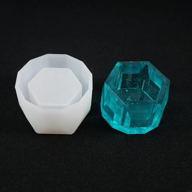 U75C Handgemaakte Ronde Bowl Zhexagon Cup Derees Resin Schimmel Fruit Tel Bord Gietschimmel Sieraden Doos Gietschimmel Diy Mold