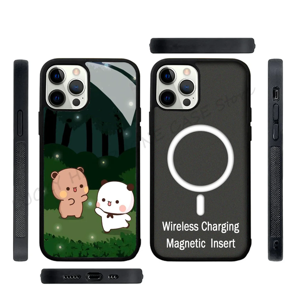 Cute Phone Case Strong Magnetic For IPhone 15 14 13 Pro Max 11 12 Mini B-BuBu DuDu For Magsafe