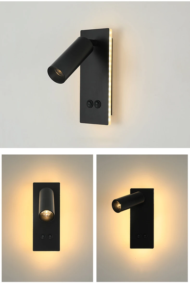 Imagem -02 - Moderno Hotel Grade Led Wall Sconce Iluminação Ambiente Humor Brilho Ajustável e Interruptor Duplo