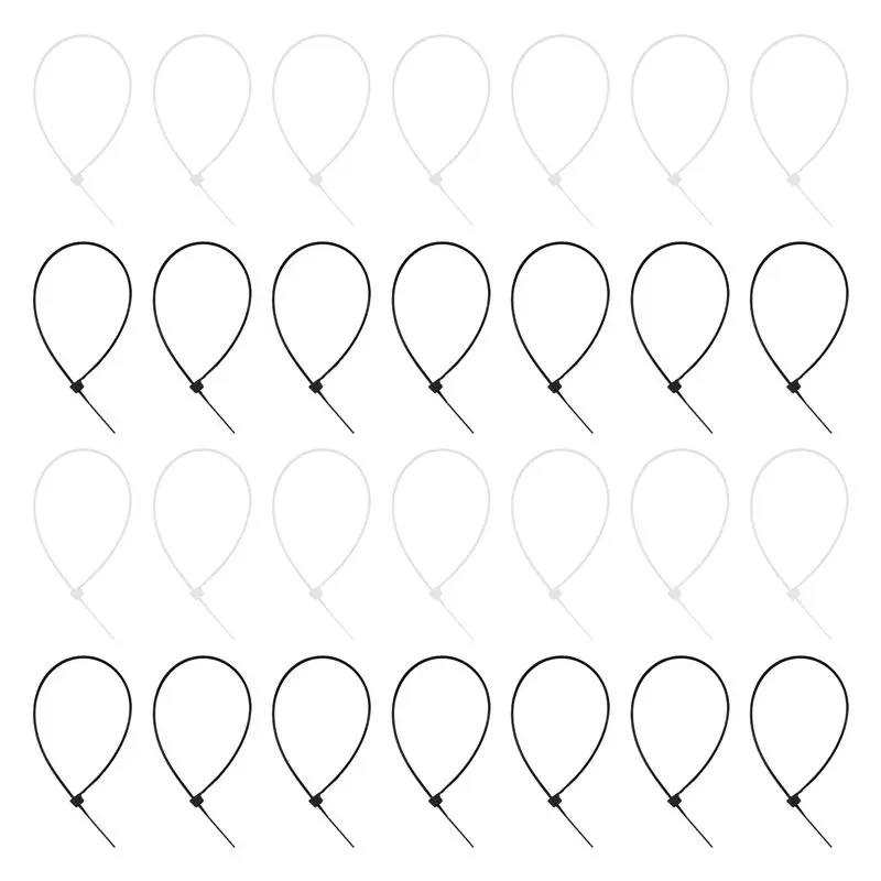 PZHI-3Mm X 150Mm Auto Wire Push Cable Zip Tie Organizer White Black 100 Pcs