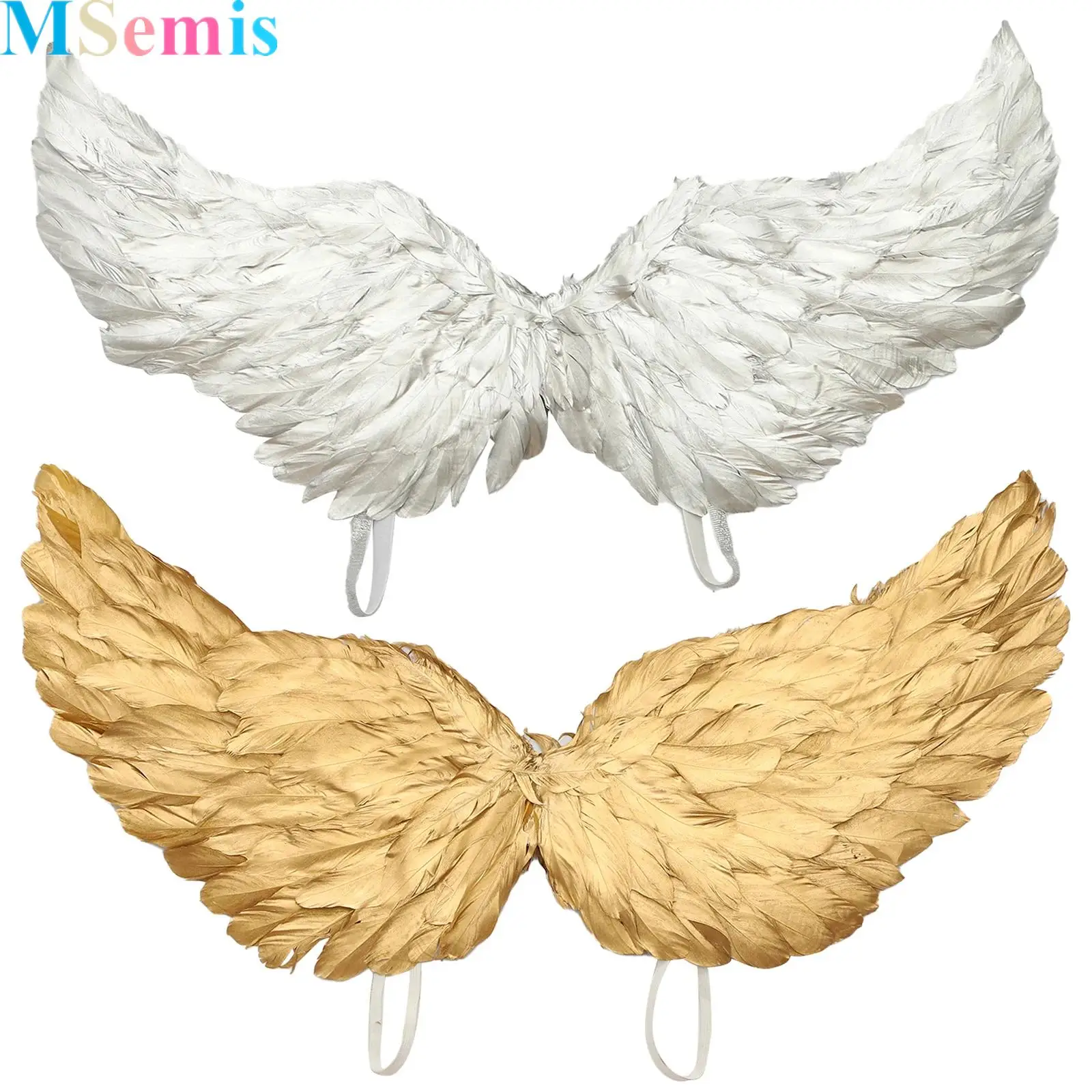 

Gold Silver Angel Feather Wing Halloween Role Play Swallow Wings Women Girls Wedding Christmas Birthday Princess Fairy Wings