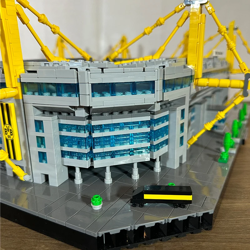 Street View Model MOC Building Bricks 1：500 Football Stadium Modular Technology Gifts Holiday Assemble Children Toys Suit