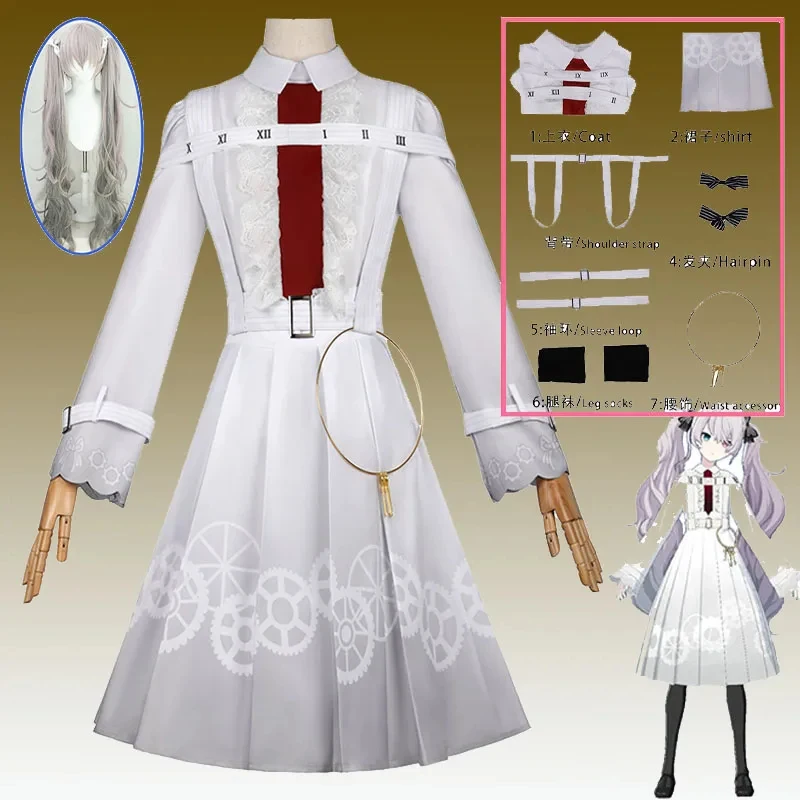 

Euro 7 Cos 25 Night Onions Mikeu Game Project Stage Feat Shiraneggi Cosplay White Dress Halloween Party Outfi 【【【2