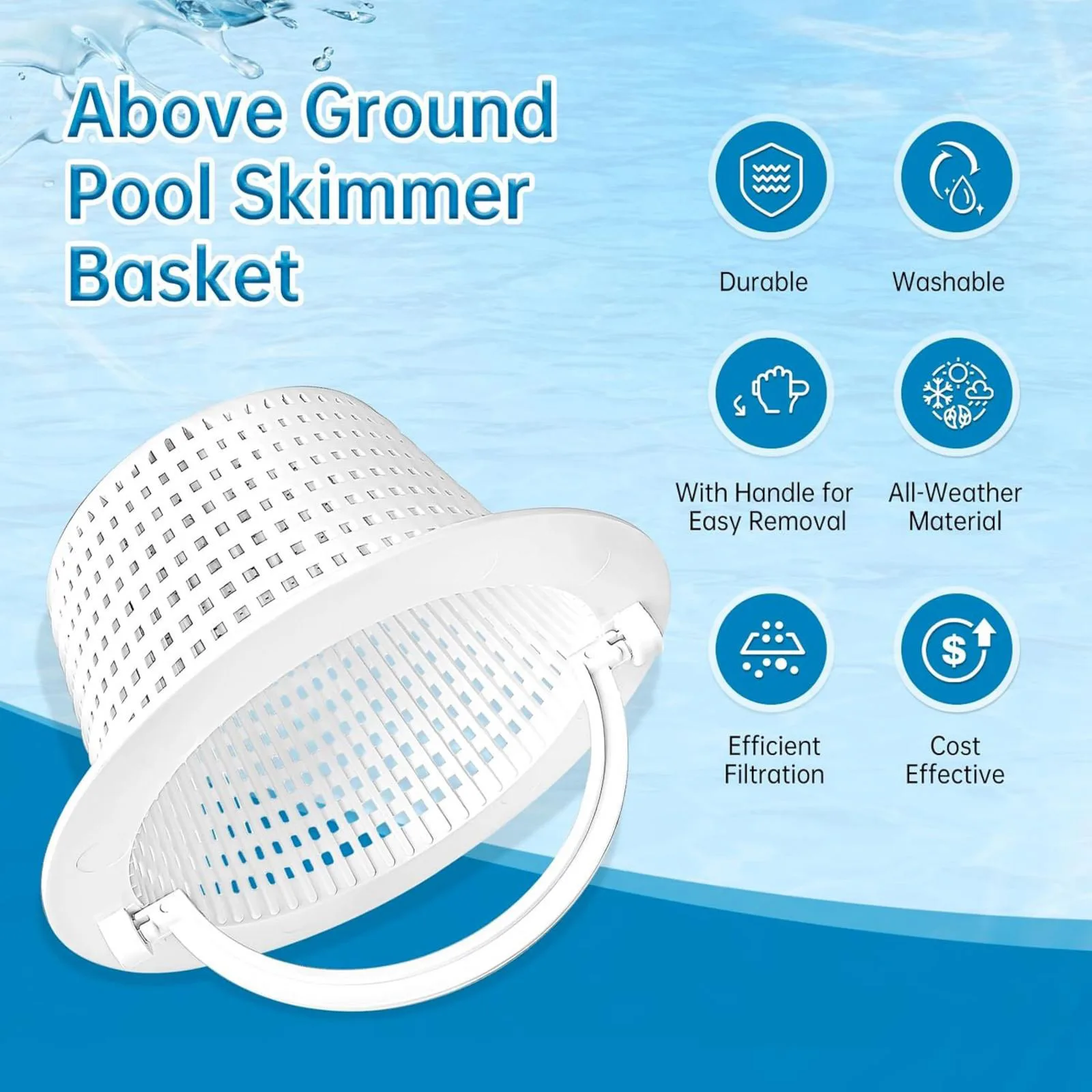 513330 Skimmer Basket For Pentair Pool Skimmer Pool For Hayward SP1091WM Above Ground Pool Skimmer With Handle