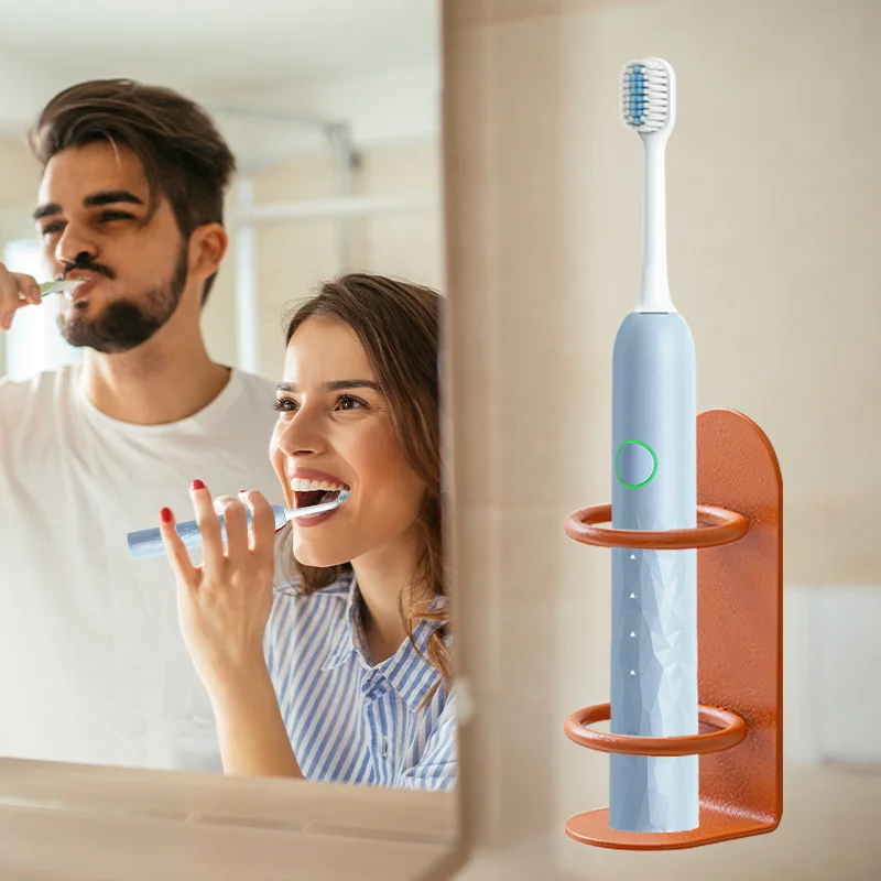 Wall-Mounted Electric Toothbrush Rack Punch-free Toothbrush Storage Shelf Bathroom Accessories Toothbrush Holder Saves Space