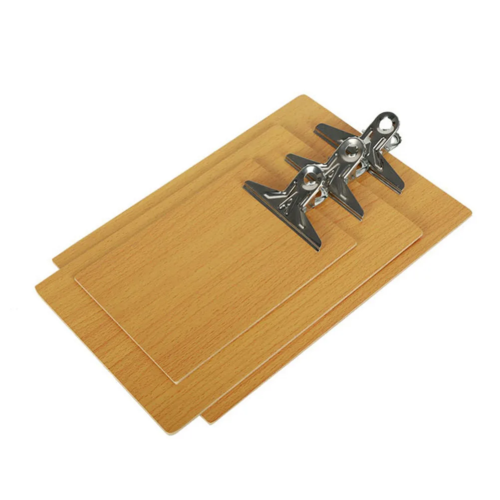 

6pcs A4 Letter Size Hardboard Clipboard Metal Clip Strong Clamping Force Anti-Rust Round Angle Office Working File Mount