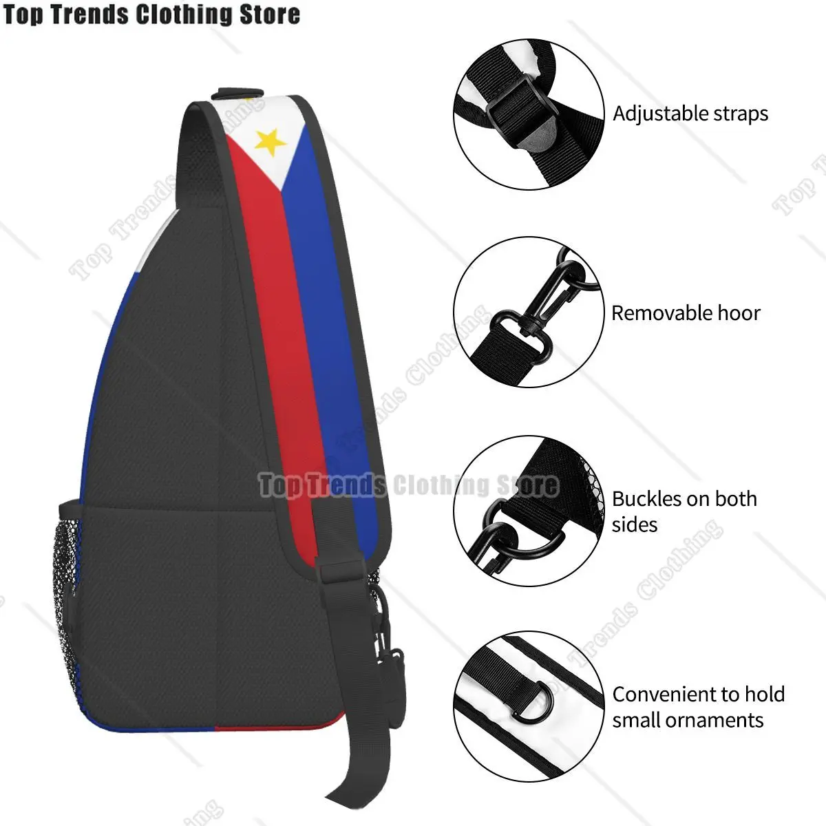 علم الفلبين حقائب الصدر Crossbody جيوب السفر حزمة رسول الرياضة المراهقين حقيبة الكتف للجنسين