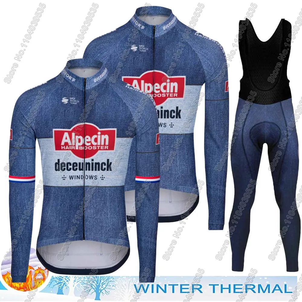 Alpecin Deceuninck 2025 Van Der Poel Cycling Jersey Long Sleeve Set Winter Suit MTB Bike Road Pants Bib Maillot