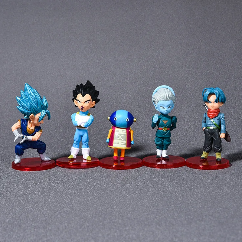 Anime dragon ball z super saiyan son goku figura filho gohan vegeta broly piccolo majin buu conjunto estatueta de ação modelo presentes 18 peças