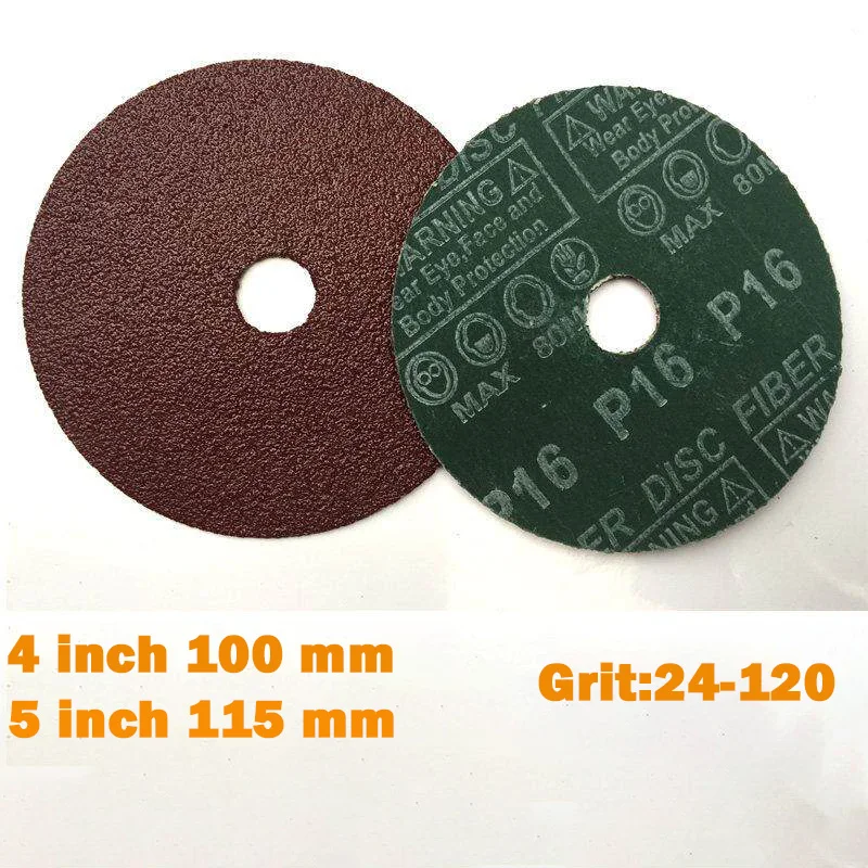 

5-50Pcs 4 inches (100 mm)/5 inches (115 mm) 24–120 Grit Metal Grinding Discs Abrasive Backing Pads Suitable for Angle Grinders