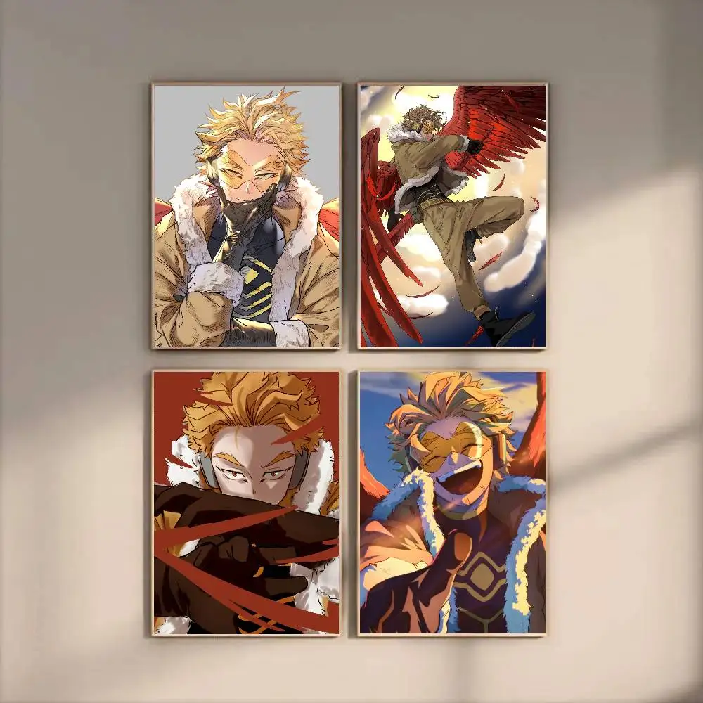Anime My Hero A-Academia H-Hawks Poster Art Sticky Wall Waterproof Home Living Room Bedroom Bar Aesthetic Decoration