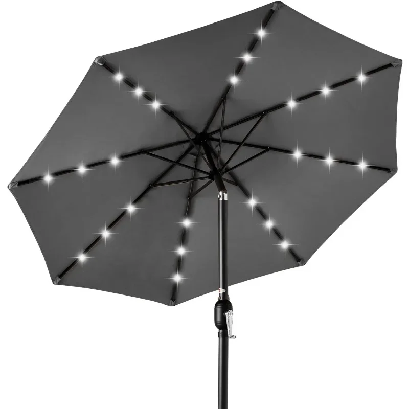 

Best Choice Products 10ft Solar Powered Aluminum Polyester LED Lighted Patio Umbrella w/Tilt Adjustment and UV-Resistant