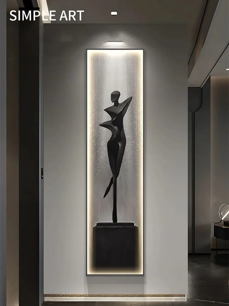 

2025 Modern Remote Dimming Abstract Luminous Painted LED Wall Lamp Porch Living Room Dining Room Bedroom Bedside Home Decoration
