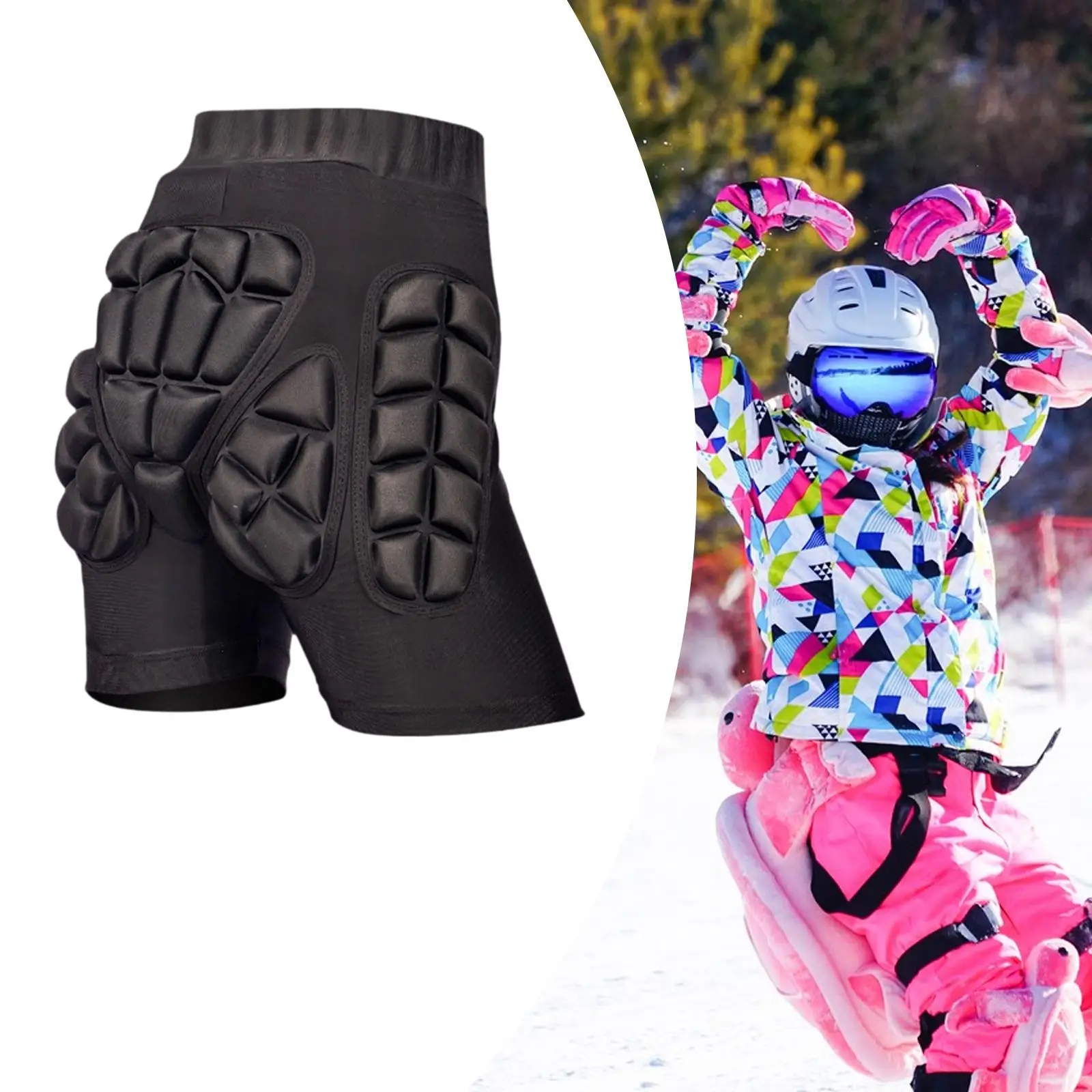 3D Hip Protection Butt Pad Shorts Unisex Protective Gear Ski Protection Pants for Snowboarding Skating Biking Outdoor Activities