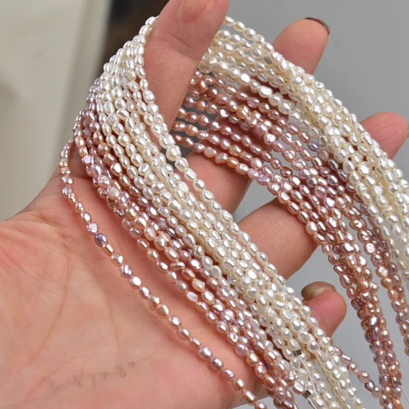 

3-4mm Natural Freshwater Pearl Mini Keshi Pearl Irregular Beads Charms for DIY Women Men Necklace Jewelry Making Accessories