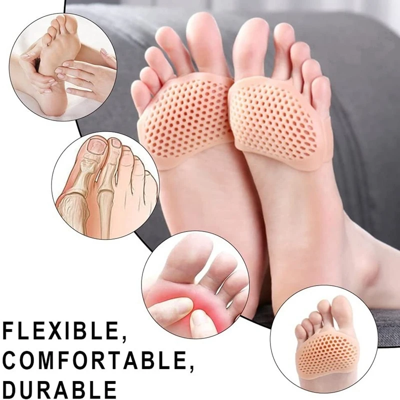 Silicone Heel Protectors Metatarsal Pads Women Men Foot Pain Relieve Plantar Fasciitis Gel Forefoot Peds Sole Protective Cover