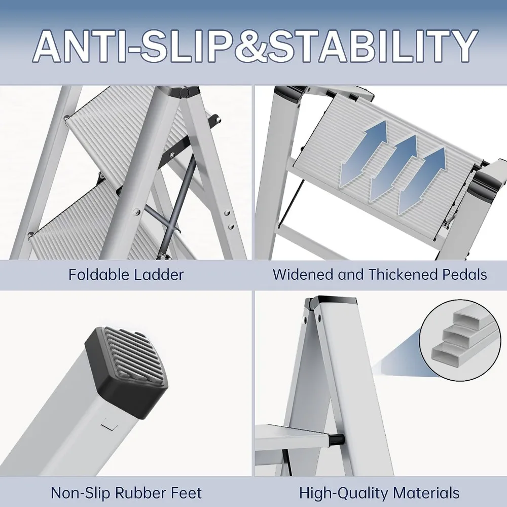 Ladnamy Opvouwbare Aluminium Ladders Huishoudelijke Telescopische Ladder Visgraatladder Tweetraps Trapkrukken