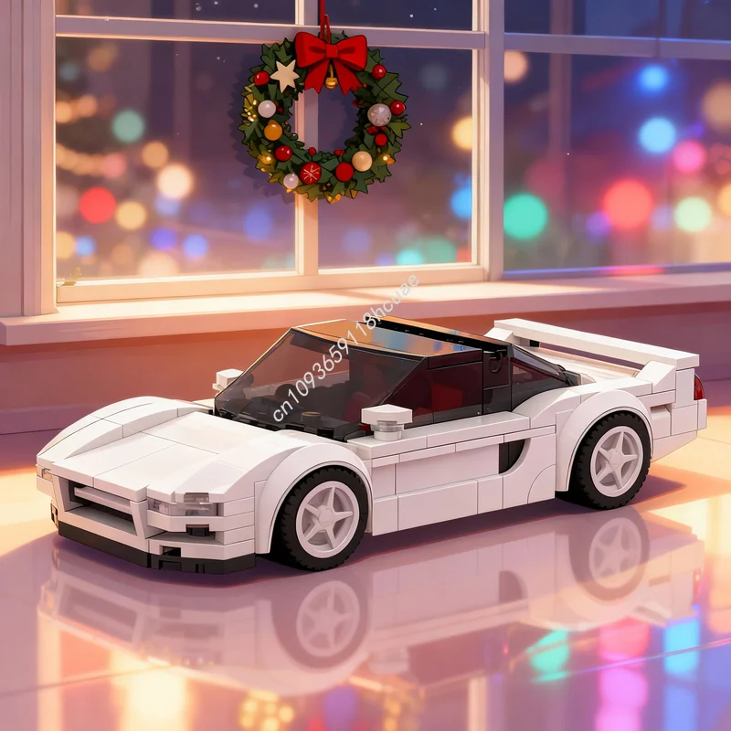 

290 деталей MOC City Champions: Модель автомобиля NSX R, конструктор, развивающая игрушка, подарок на Рождество, сборка своими руками, креативное обучение