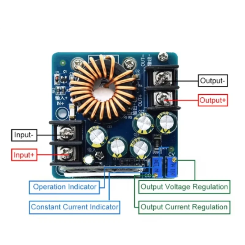 DC-DC 400W 15A Step Down Buck Converter DC 10V-60V To 0-45V Constant Voltage Constant Current Adjustable Power Supply Module