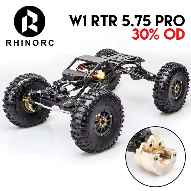 

Rhino W1 5.75 pro RTR 1/10 Масштабная гусеничная установка с шинами MOZA 2,2-дюймовыми шинами 11,85 унции Вольфрамовая сталь 317 мм Игрушечный автомобиль для ползания