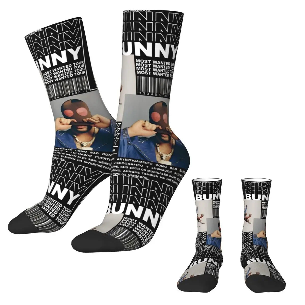

Bad Bunny Music Ablum Print DTMF Debi Tirar Mas Fotos Socks Leisure Stockings Autumn Non Slip Couple Socks Sports Socks