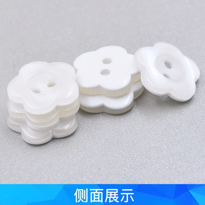 20Pcs Pearl Resin Plum Buttons Two Hole Shirt Buttons for Blouse Sweater DIY Clothing Decor DIY Apparel Sewing Supplies