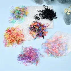 1000Pcs/ Colorful Disposable Hair Bands DIY Bracelets Scrunchie Girls Elastic Rubber Band Ponytail Holder Hair DIY Accessories