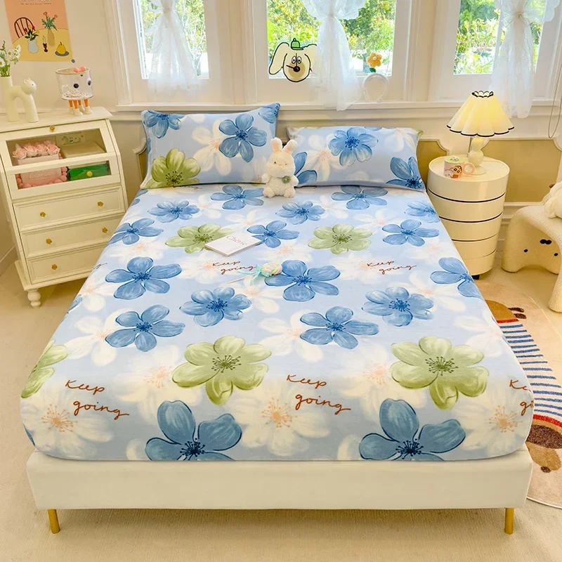 MissDeer 1oft Bedsheet Floral Style Bed Linen Skin-friendly Fitted Sheet Winter Bed Cover sabanas para cama