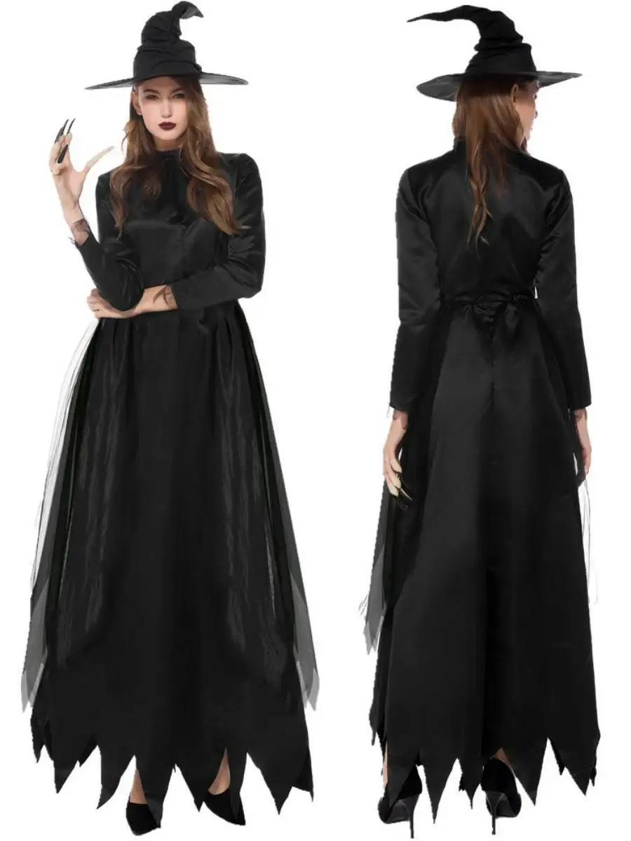 

Черный Хэллоуин Дьявол Майса Костюм Ведьмы Пар Одежда Для Выступлений Новое Прибытие Женская Мода Хлопок Традиционный...