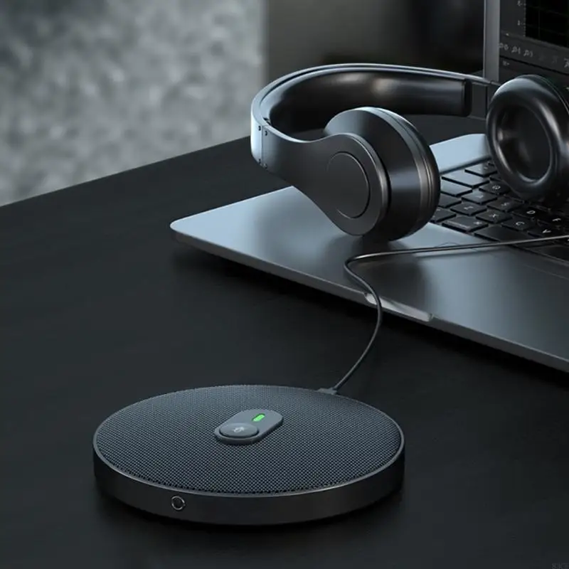 360 Degree Omnidirectional USB Conference Microphone Integrated Speaker For PC 83CF