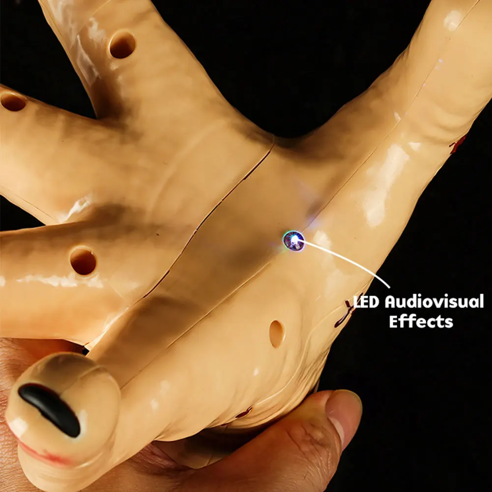 Electric Crawling Hand with Sound Light Costume Props Halloween Gothic Home Decor