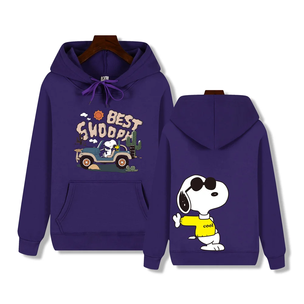 Men\'s casual fashion brand high-end quality Snoopy print Autumn Winter thick warm street fashion hoodie