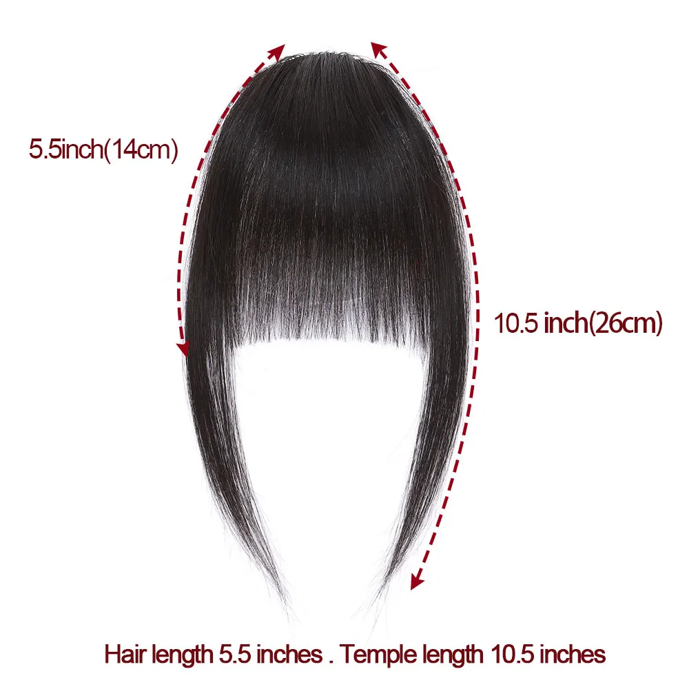 Rich Choices Comics Bangs With Temples Real Human Hair Light Fringe Bangs Natural Clip Hair Piece for Women Girls Natural Color